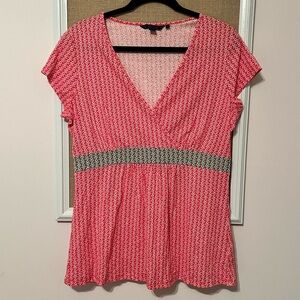 Boden faux wrap v-neck short sleeve blouse. Size UK 14